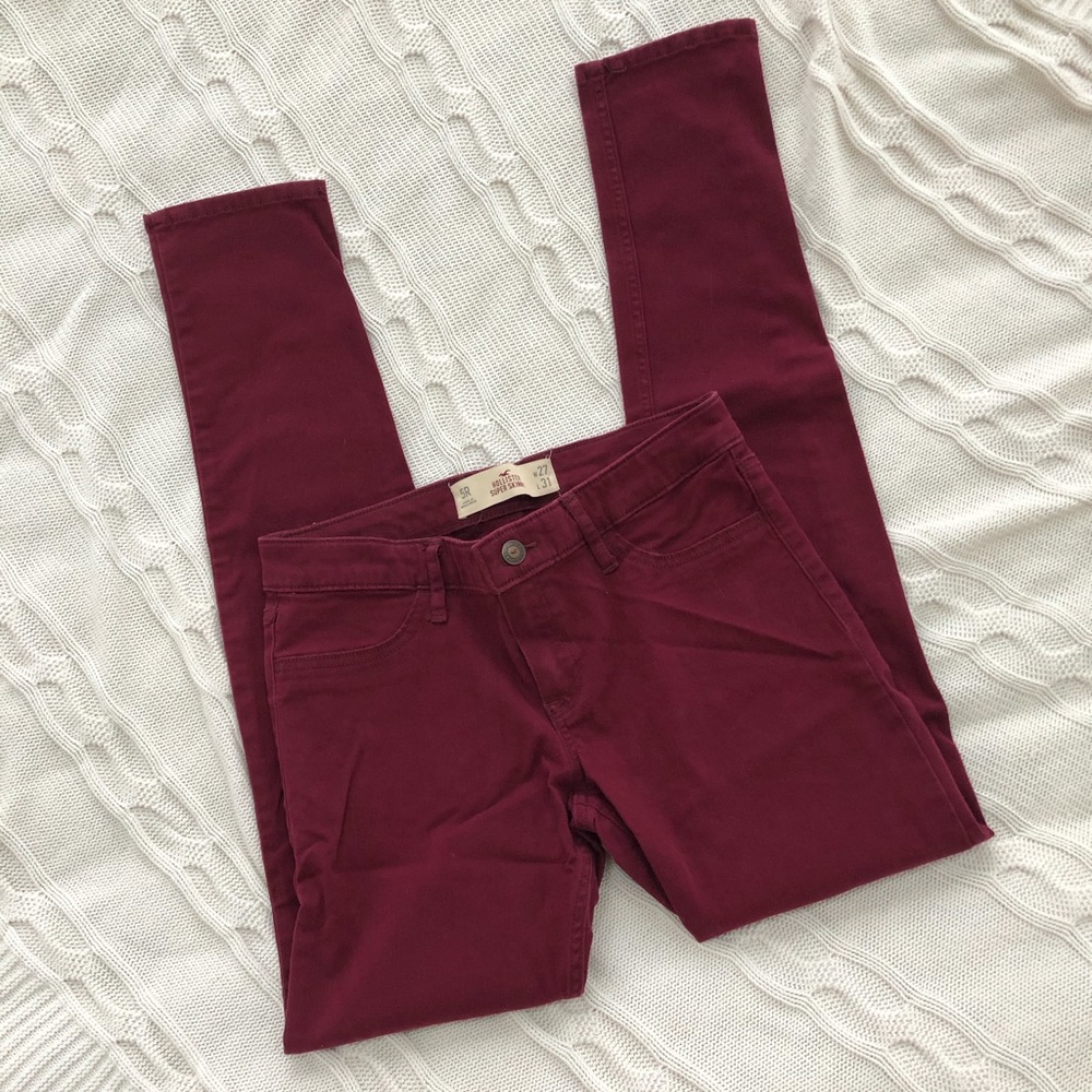Hollister Burgundy Skinny Jeans